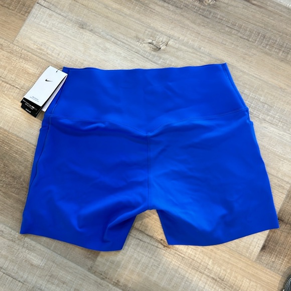 NWT ROYAL BLUE NIKE DRI-FIT MEDIUM SUPPORT, high rise and 5” length. - Picture 2 of 7